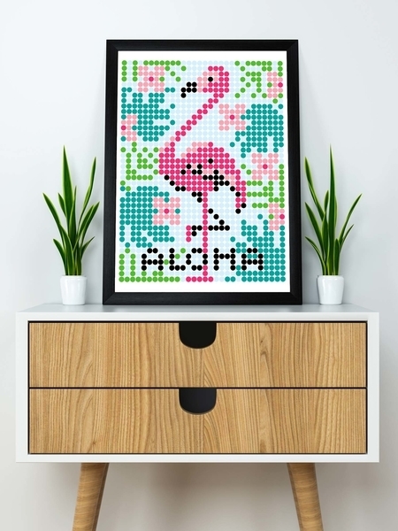 Картина за номерами стікерами в тубусі Умняшка Фламінго (1 777) - Pampik - 5