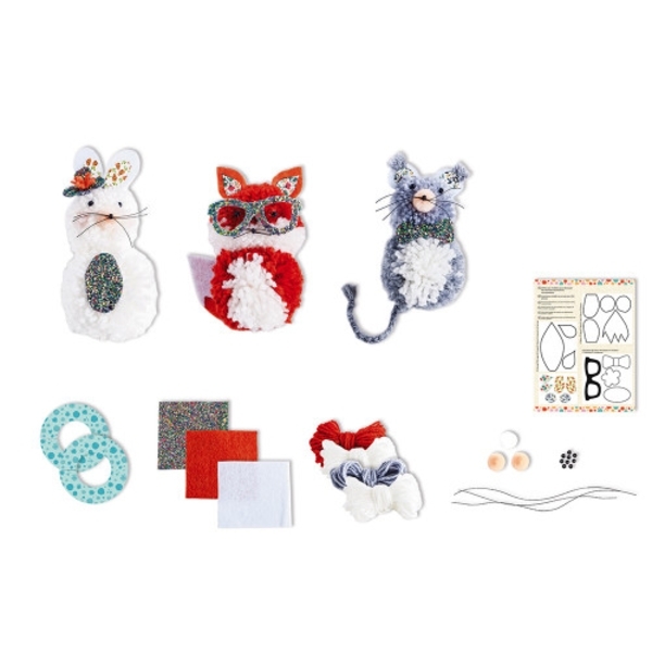 Набір для творчості Janod Тварини з помпонами (J07910) - Pampik - 2