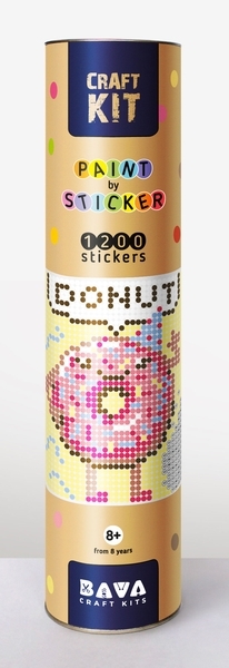 Картина за номерами стікерами в тубусі Умняшка Пончик (1869) - Pampik - 2