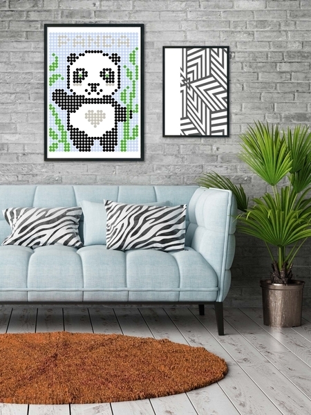 Картина за номерами стікерами в тубусі Умняшка Панда (1852) - Pampik - 5