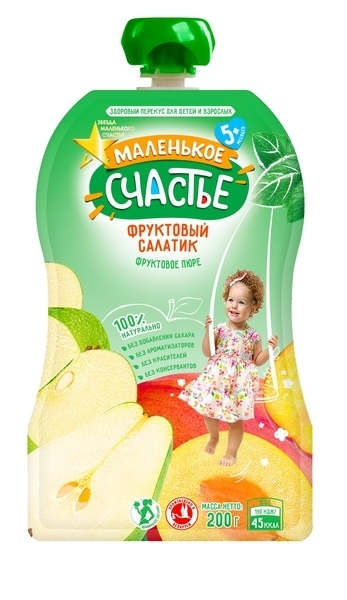 

Пюре Маленькое счастье Pouch Фруктовый салатик, 200 г