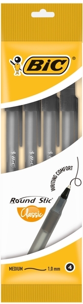 

Шариковая ручка BIC Round Stic Classic, черный, 4 шт. (944177