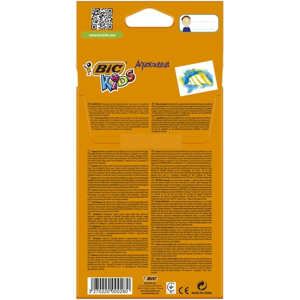 Цветные карандаши BIC Kids Aquacouleur, 12 шт. (8575613) - Pampik - 2