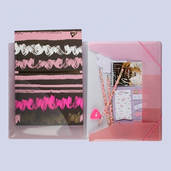 Папка-органайзер Yes Rose Gold, А4, на гумці, рожевий (491749) - Pampik - 2