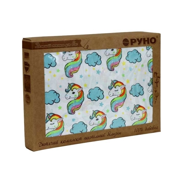 Комплект постельного белья Руно Единорог, бязь, белый (932.02_Єдиноріг) - Pampik - 2