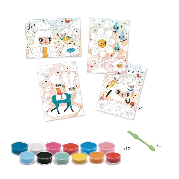 Художественный комплект рисование цветным песком Djeco Восхитительно мило (DJ08678) - Pampik - 2