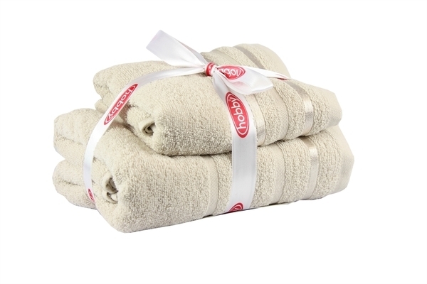 

Полотенце махровое Hobby NISA, 140х70 см и 90х50 см, бежевый, 2 шт. (310803