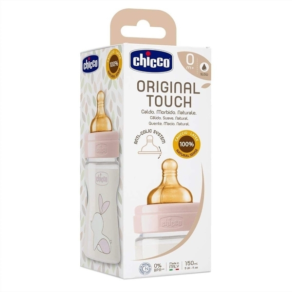 Пляшечка для годування Chicco Original Touch, з латексною соскою, 150 мл, рожевий (27610.10) - Pampik - 4