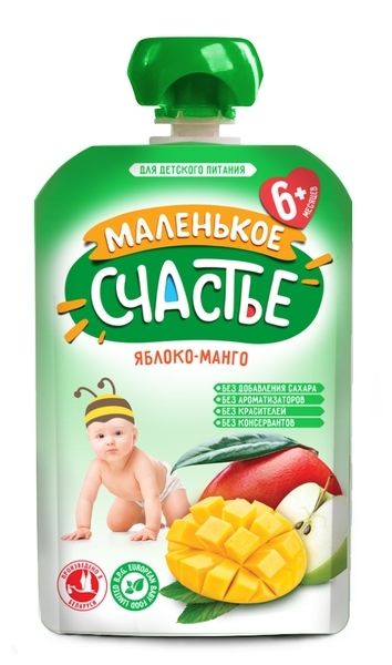 

Пюре Маленькое счастье Pouch Яблоко-Манго, 90 г