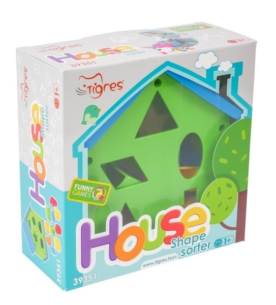 Игрушка-сортер Tigres Friends on the move Домик развивающий, зеленый (39351) - Pampik - 2