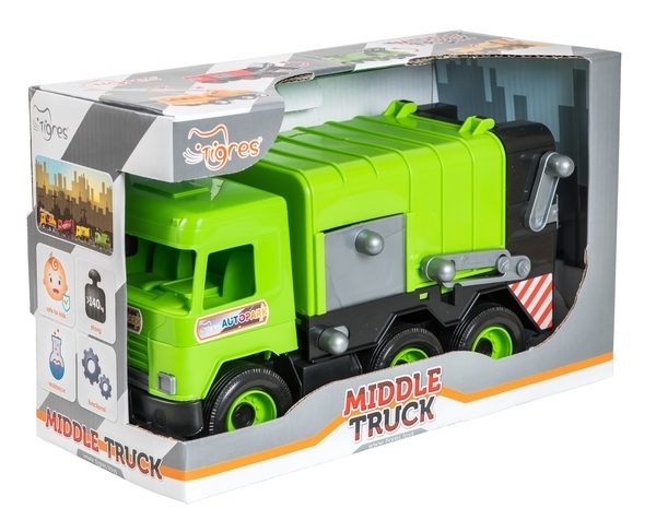 Сміттєвоз Tigres Middle truck, зелений (39484) - Pampik - 2