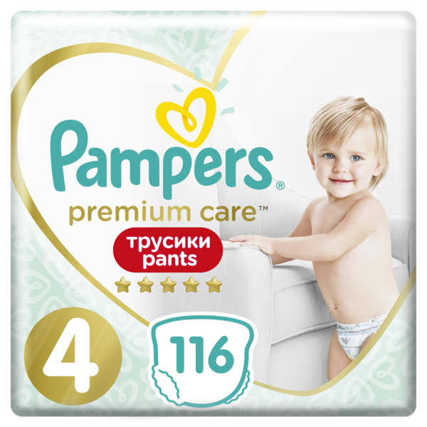 

Набор подгузников-трусиков Pampers Premium Care Pants 4 (9-15 кг), 116 шт. (2 уп. по 58 шт