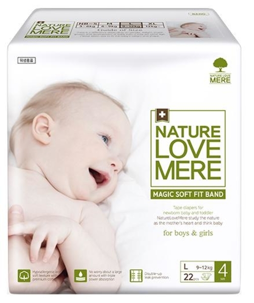 Акція на Подгузники детские NatureLoveMere Magic Soft Fit L (7-11 кг), 22 шт. від Pampik