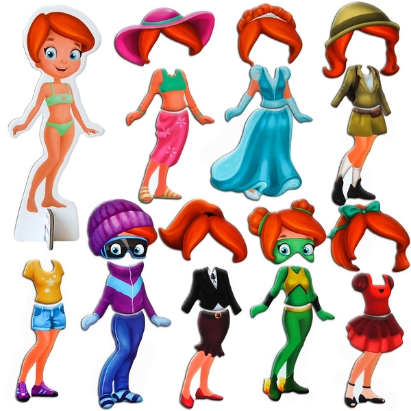 Набор магнитов Magdum Кукла с одеждой New look (ML4031-14 EN) - Pampik - 3