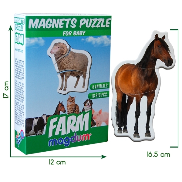 Набір магнітних пазлів Magdum Ферма (ML4031-19 EN) - Pampik - 3