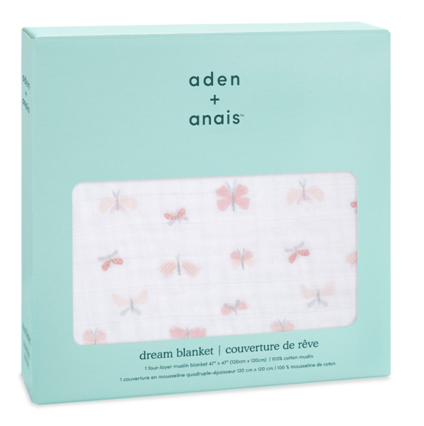 

Одеяло Aden + Anais Lovely reverie - butterflies, муслин, 120х120 см, светло-розовый (AA-6069G