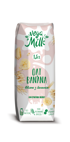 Подарок. Овсяный напиток Vega Milk с бананом, 3,75 л (15 шт. по 250 мл) - Pampik - 2