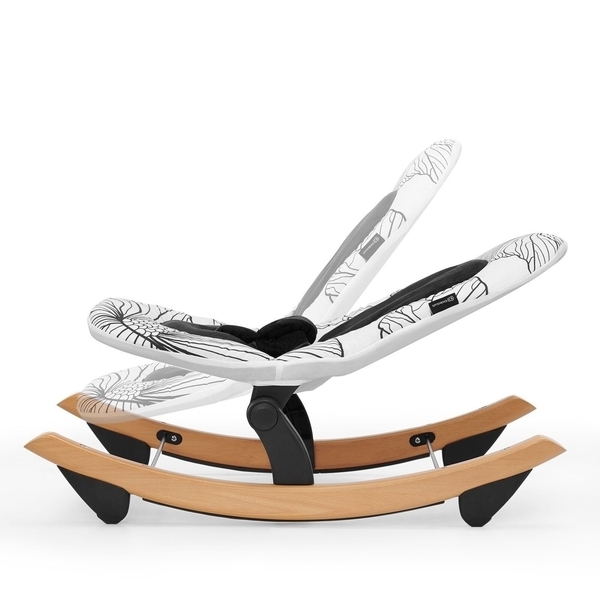 Шезлонг-гойдалка Kinderkraft Finio Black/White KKBFINOBLK0000, чорний з білим (00-00158786) - Pampik - 3