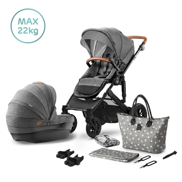 

Универсальная коляска 2 в 1 Kinderkraft Prime Gray + MommyBag KKWPRIMGRMB200, серый (00-00158997