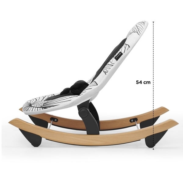 Шезлонг-гойдалка Kinderkraft Finio Black/White KKBFINOBLK0000, чорний з білим (00-00158786) - Pampik - 12