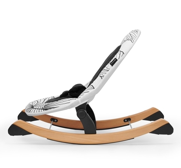 Шезлонг-гойдалка Kinderkraft Finio Black/White KKBFINOBLK0000, чорний з білим (00-00158786) - Pampik - 4