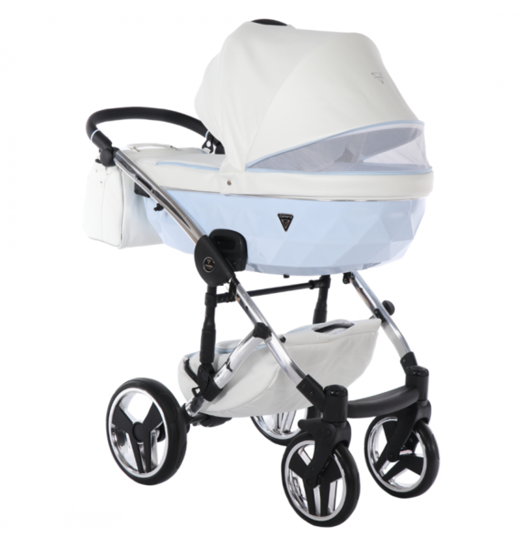 Універсальний візок 2 в 1 Junama Candy 02, білий з блакитним (J-Cy-02) - Pampik - 3