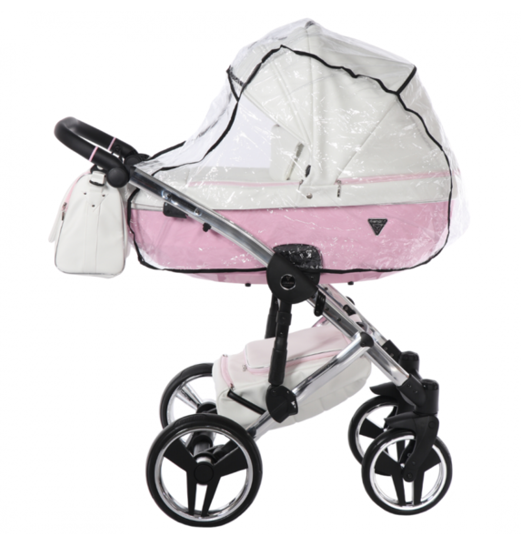 Універсальний візок 2 в 1 Junama Candy 01, білий з рожевим (J-Cy-01) - Pampik - 4