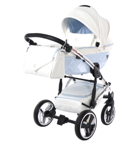 Універсальний візок 2 в 1 Junama Candy 02, білий з блакитним (J-Cy-02) - Pampik - 7