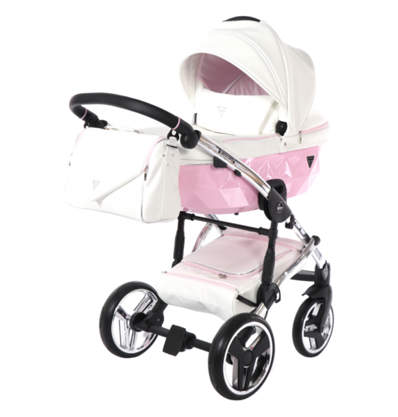 Універсальний візок 2 в 1 Junama Candy 01, білий з рожевим (J-Cy-01) - Pampik - 5