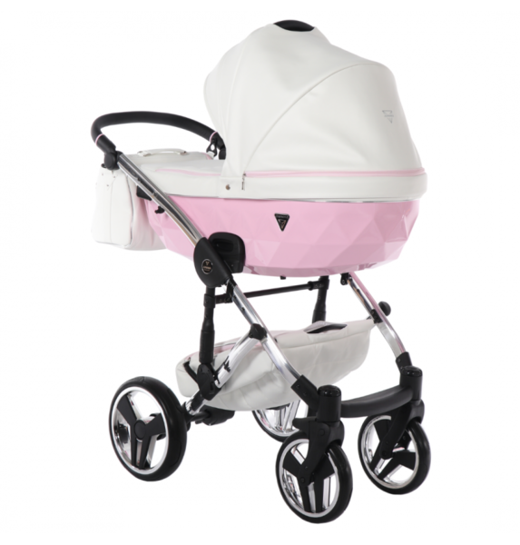 Універсальний візок 2 в 1 Junama Candy 01, білий з рожевим (J-Cy-01) - Pampik - 3