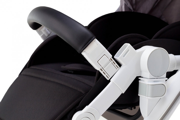 Універсальний візок 2 в 1 Ibebe i-stop 02, чорний на білій рамі (ib-is-02) - Pampik - 4