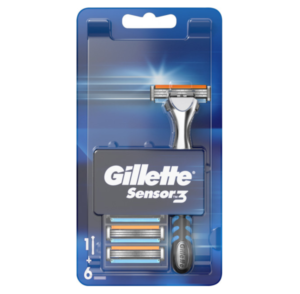 

Бритва Gillette Sensor 3 с 6 cменными кассетами