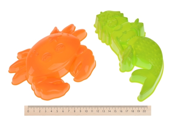 Набор для игры с песком Same Toy Грузовик красная кабина/желтый кузов, 11 предметов (968Ut-1) - Pampik - 4