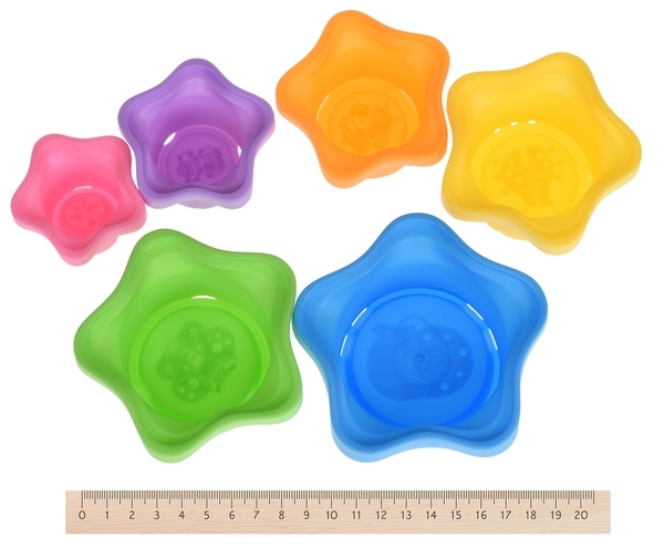 Набір для гри з піском Same Toy Stacking cups, 7 предметів (618-10Ut) - Pampik - 2