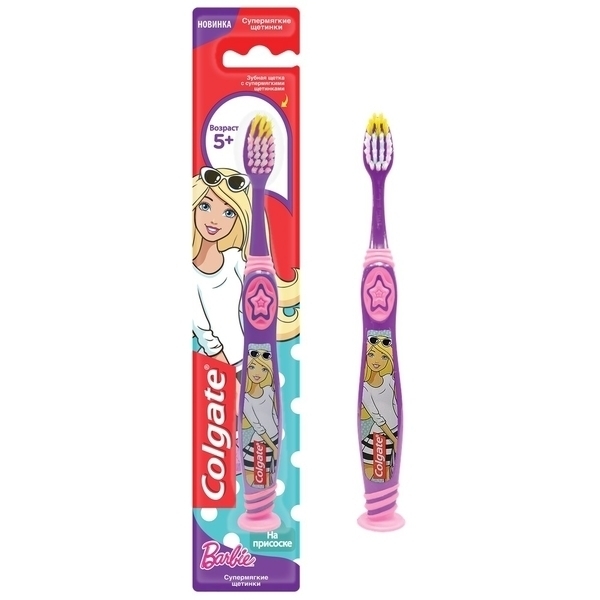 

Зубная щетка Colgate Барби, 5+, фиолетовый (CN00202B