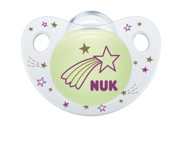 Ортодонтическая силиконовая пустышка Nuk Trendline Day&Night, 6-18 мес., голубой, 2 шт. (10176247) - Pampik - 2