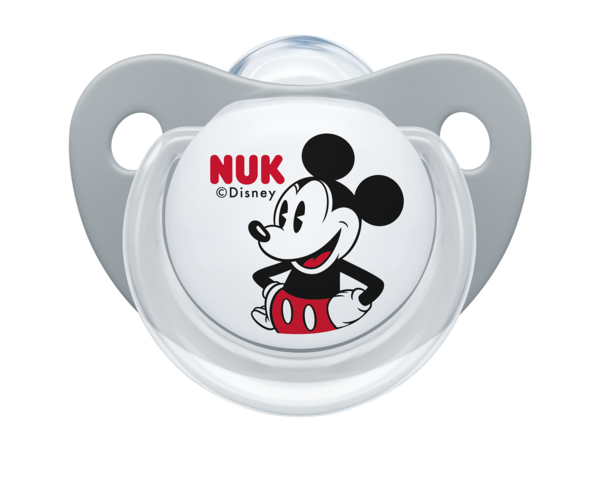 Ортодонтическая силиконовая пустышка Nuk Trendline Disney Mickey, 6-18 мес., серый и белый, 2 шт. (10176213) - Pampik - 3
