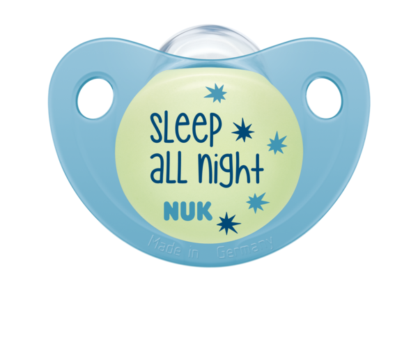 Ортодонтическая силиконовая пустышка Nuk Trendline Day&Night, 6-18 мес., голубой, 2 шт. (10176247) - Pampik - 3