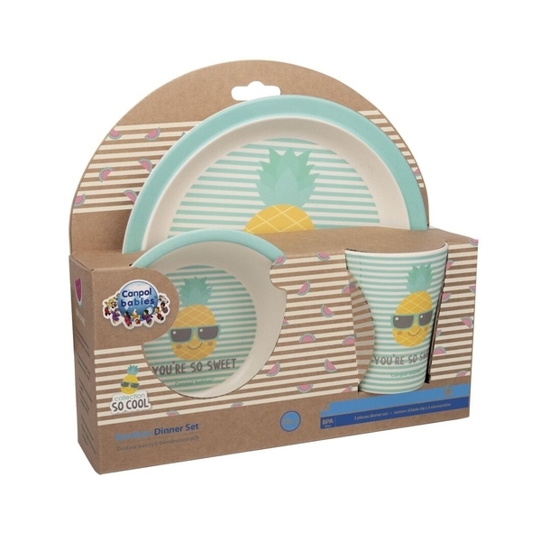 Набір посуду Canpol Babies So Cool Ананас, 3 елементи, бірюзовий (9/226_tur) - Pampik - 6