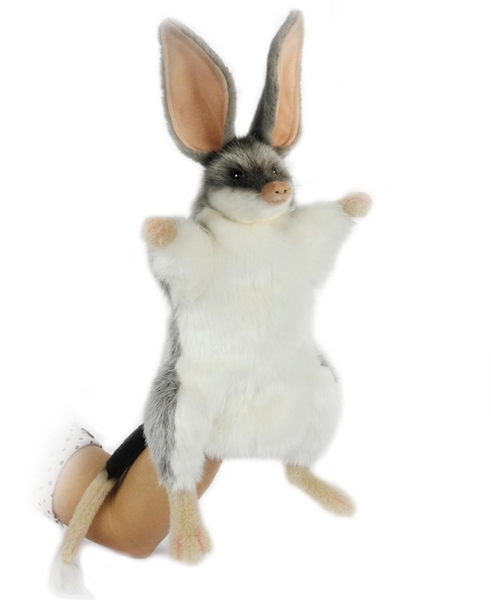 М'яка іграшка на руку Hansa Білбіл бандикути, вухатий сумчастий борсук, 35 см (7354) - Pampik