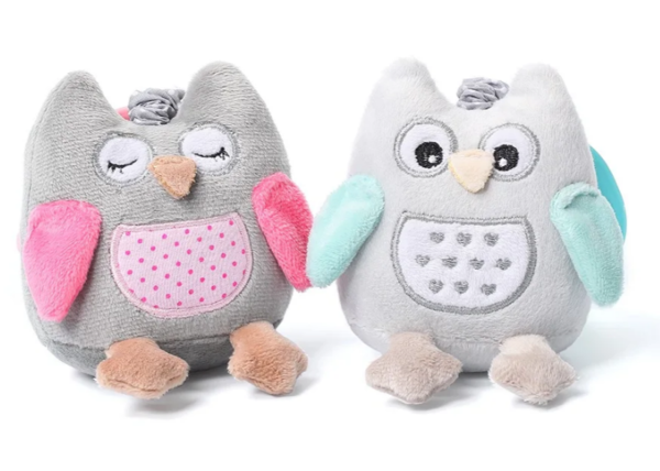 Іграшка-обіймашка BabyOno Сова, з вібрацією, рожевий (442) - Pampik - 5