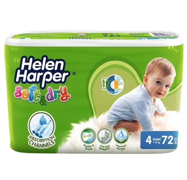 Підгузки на липучках Helen Harper Soft & Dry Maxi 4 (7-18 кг), 72 шт. - Pampik - 2