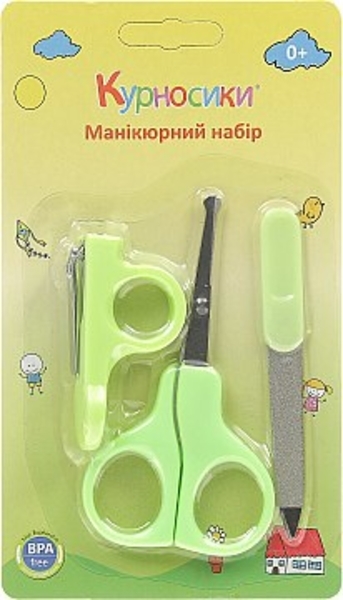 Манікюрний набір Курносики, 3 предмета, салатовий (7080 зел) - Pampik - 2