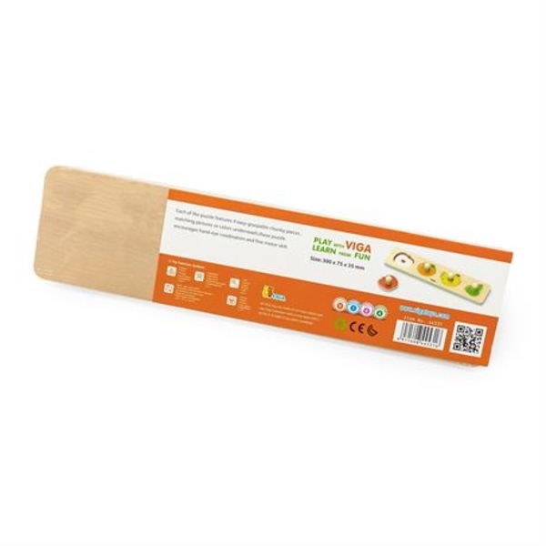 Рамка-вкладиш Viga Toys з ручками Фрукти (44531) - Pampik - 3