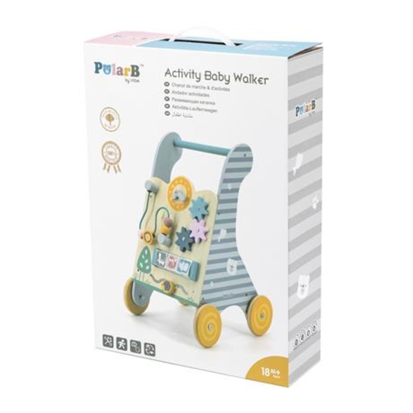 Ходунки-каталка Viga Toys PolarB с бизибордом (44028) - Pampik - 2