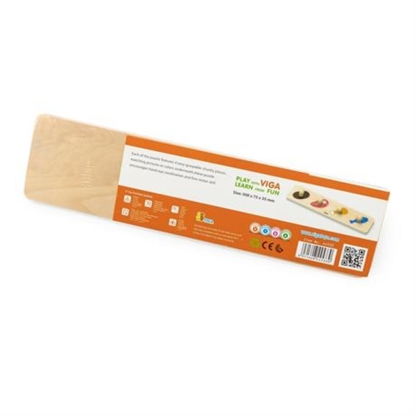 Рамка-вкладиш Viga Toys з ручками М'ясо і риба (44533) - Pampik - 3