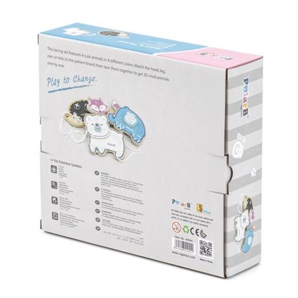Шнурівка Viga Toys PolarB Звірята, 4 елементи (44044) - Pampik - 3