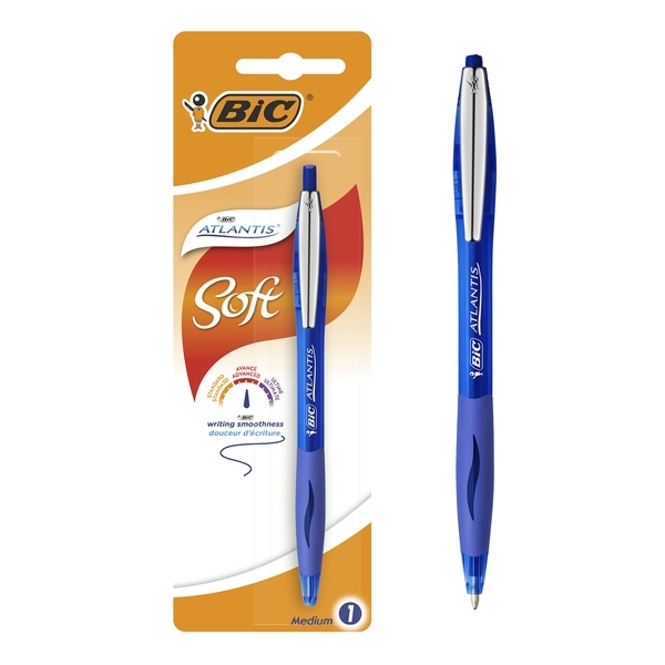 

Автоматическая шариковая ручка BIC Atlantis Soft, в блистере, синий, 1 шт. (8031246