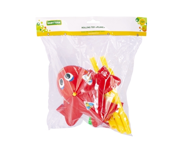 Іграшка-каталка Baby Team Літак, червоний (8661_червоний) - Pampik - 3