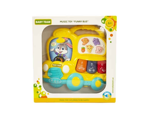 Игрушка музыкальная Baby Team Автобус, желтый (8633) - Pampik - 5
